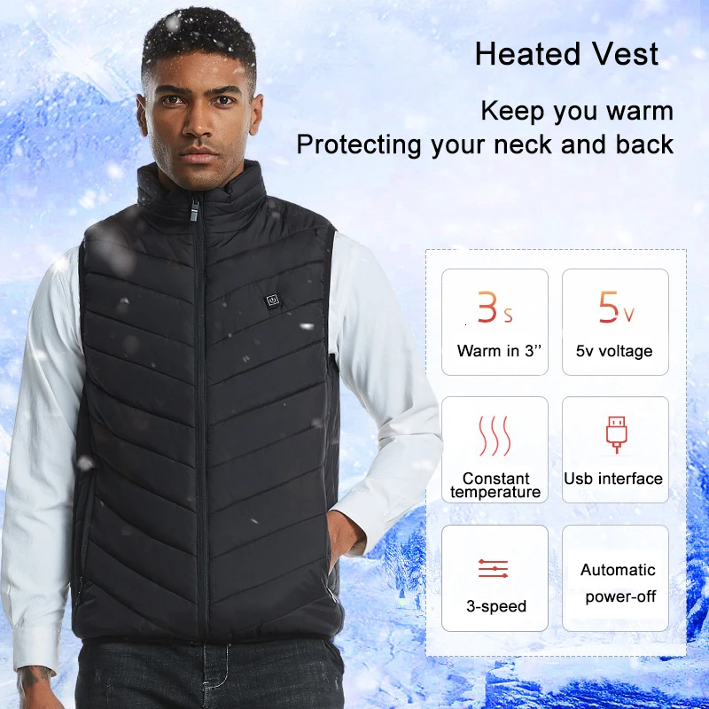 Зимние мужские куртки без рукавов с подогревом унисекс жилет для мужчин и женщин