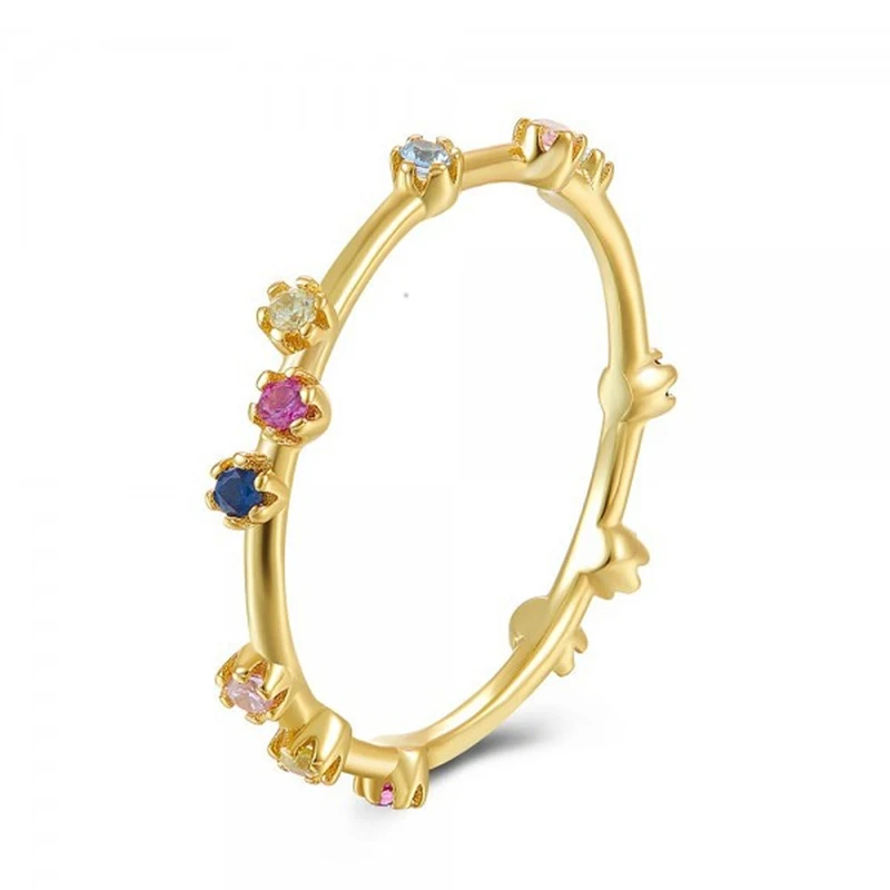 

Golden Exquisite Crystal Ring Minimalist Style CZ Jewelry Popular Fashion Ring for Women Birthday Gift Wedding Party Jewelry