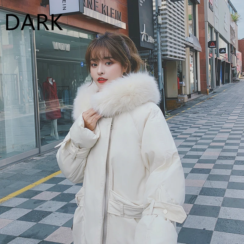[DARK] Рабочая одежда стеганая куртка Женская средней длины 2020 Зимний новый стиль