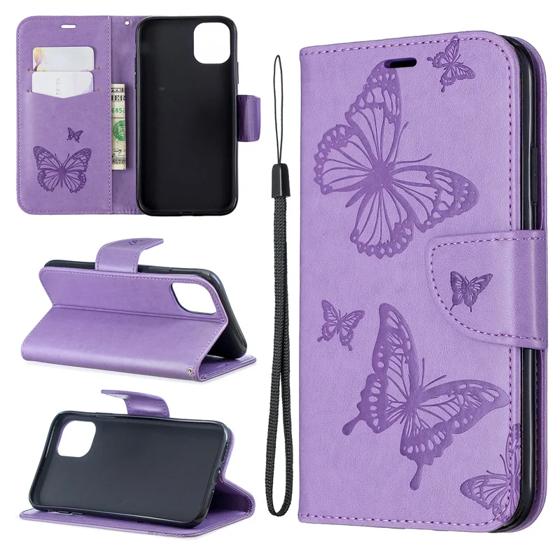 

2019 Butterfly Flip Case For Iphone SE 2020 11 pro max Cover Wallet PU Leather Bag For Iphone 8 7 6 Plus 6s Case Cell Phone Book