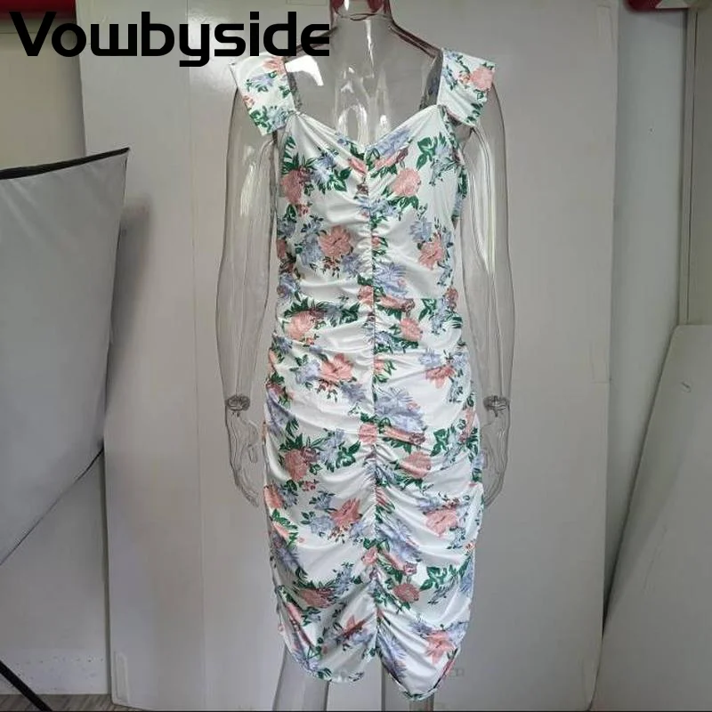 

Summer Women's Dress Fashion Floral Square Neck Flying Sleeve Dress