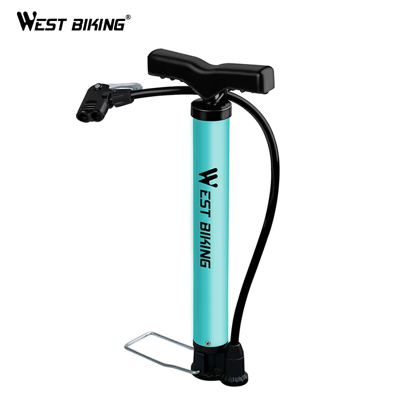 

WEST BIKING Bike Pump 120/160PSI Steel Turquoise Cycling Pump Air Inflator Schrader Presta Valve Road MTB Bike Tire Bicycle Pump