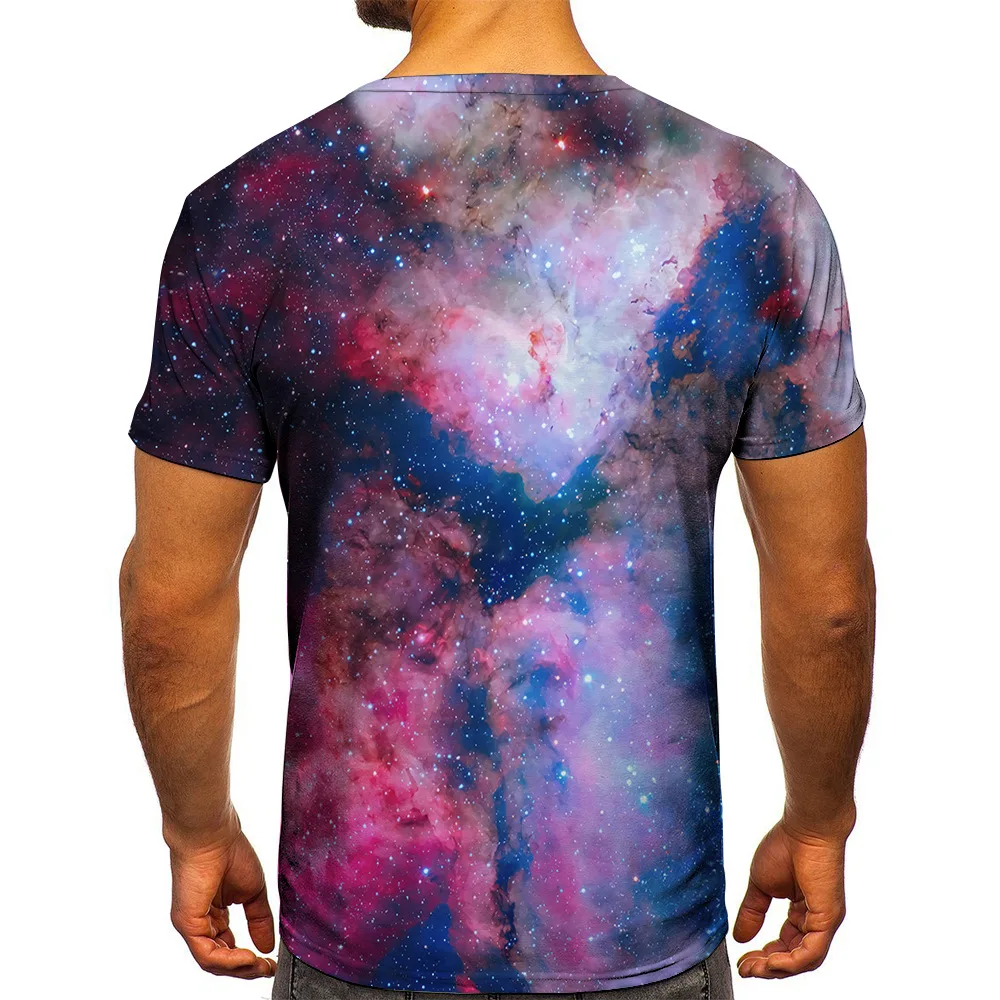 

Summer men's t-shirts smog starry sky graphic t-shirtsstarry 3D printing shirtsbrand men's top popular t-shirts