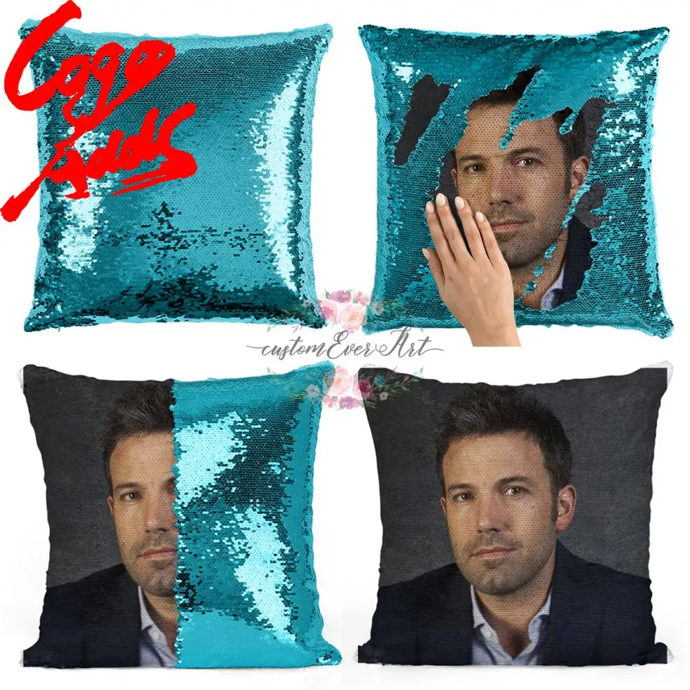 

Ben Affleck sequin pillow | sequin Pillowcase | Two color pillow | gift for her | gift for him | pillow | magic pillow