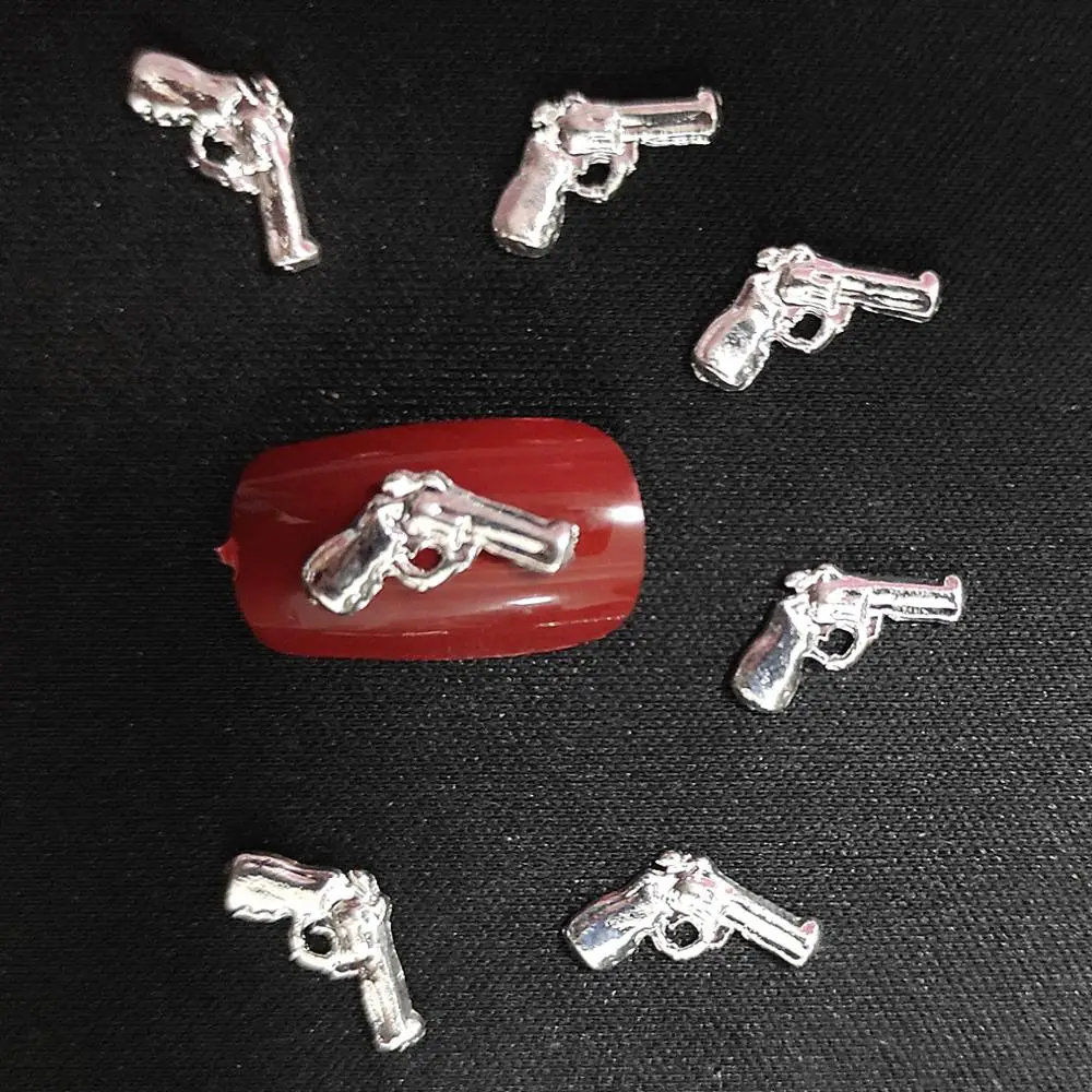 40 шт. металлические гвоздики для нейл-арта украшения ногтей серебряный стимпанк