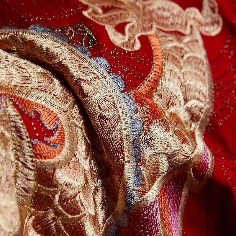 41 Роскошные 60S Египетский хлопок красные свадебные Постельное белье золотой