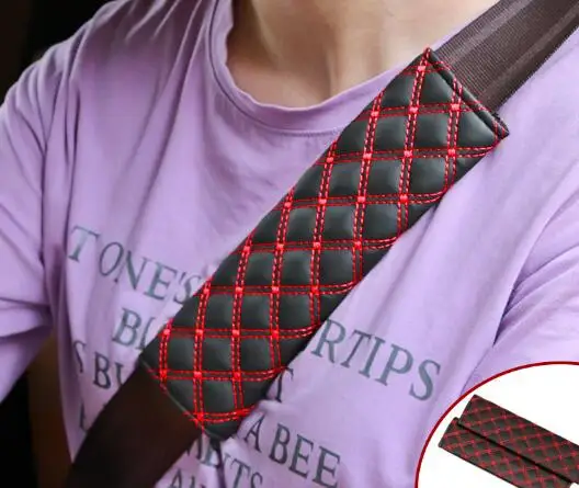 2 Pieces Auto Car Seat Belt Cover Red Wine Soft Shoulder Pad Seatbelt Strap Fit For BMW Ford Passat Honda Audi Toyota |