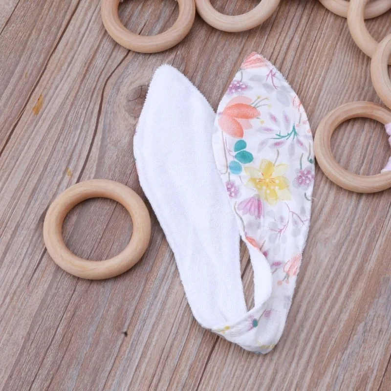 1pc Baby Toys Silicone Baby Teether Beech Wooden Ring Hand Teething Rattles Musical Chew Play Gym Montessori Stroller