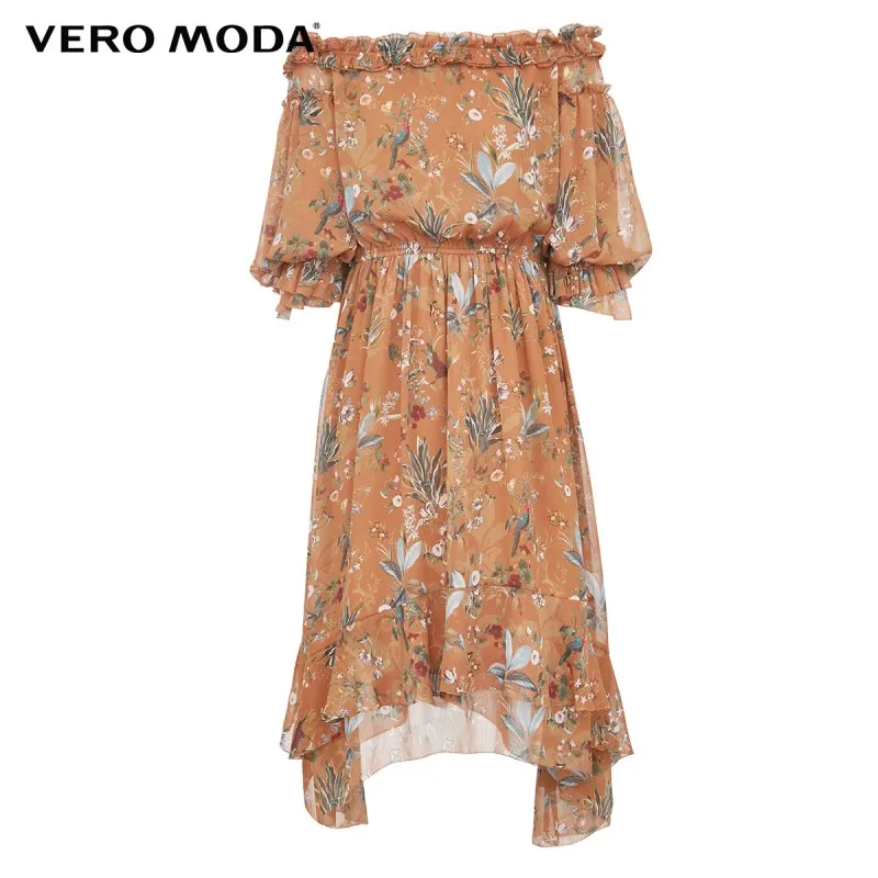 

Vero Moda Women Off Shoulder Puff Sleeves Floral Printed Dress | 32027C557