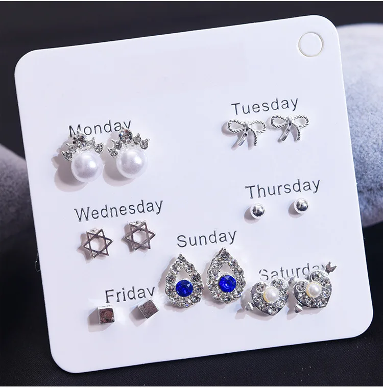 OATHYAN 20 пар/компл. Для женщин милые разноцветной эмалью, животное, фламинго, лиса серьги в виде медведя, микс из девушка насекомое Божья коровка серьги - Окраска металла: WR247