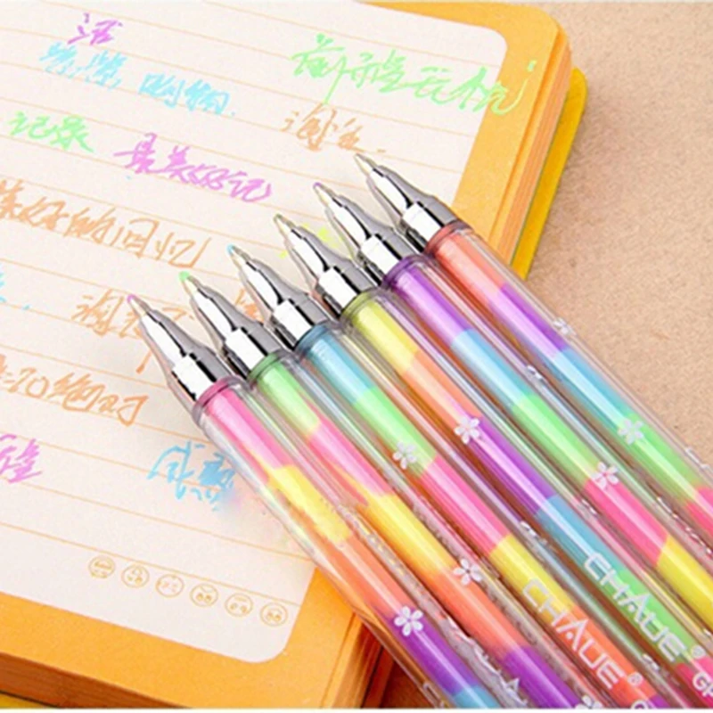 6 Color Pen Students Ballpen For Children School Writing Supply High Quality 1PC New Kawaii Cute Highlighter Marker Stationary