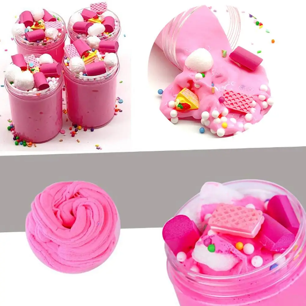 

Slime Toy DIY Cake Beads Soft Non Sticky Putty Mud Plasticine Slime Anti-stress Kids Toy Slime Toy