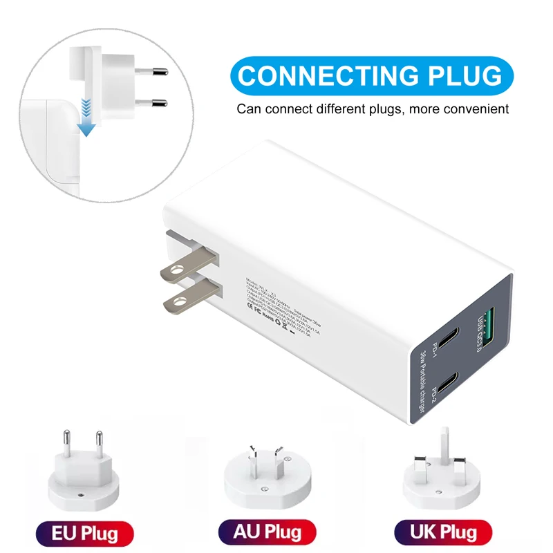 Зарядное устройство AIXXCO Quick Charge 3 0 Type C PD USB с QC портативное быстрое зарядное