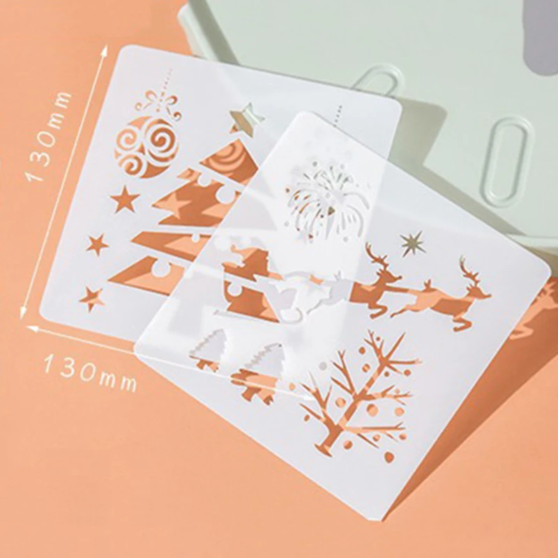 12 шт. Рождественский трафарет Санта Клаус Снеговик Снежинка пластиковый шаблон