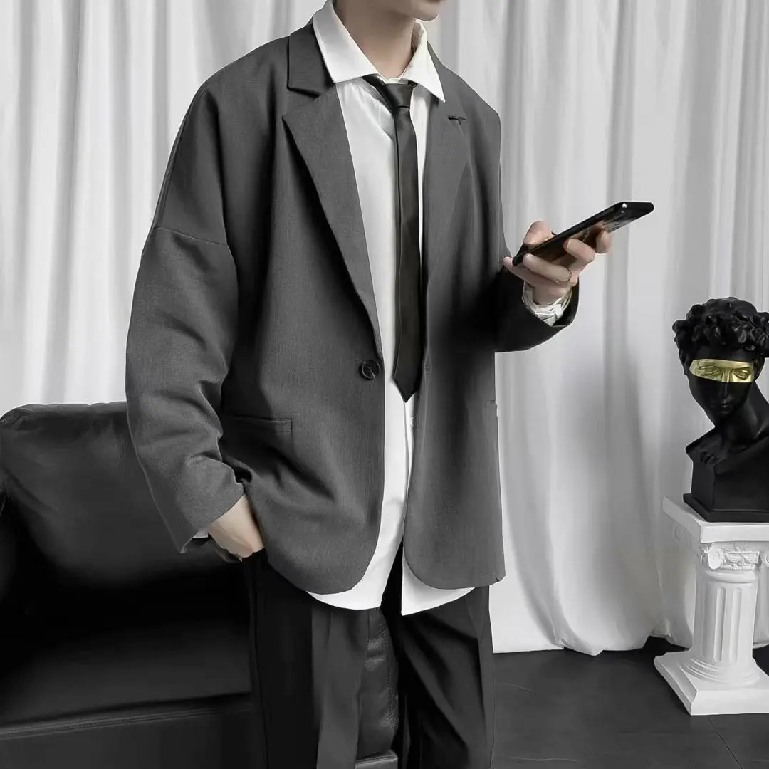 Мужские повседневные свободные литературы тонкий пиджак средней школы DK JK форма