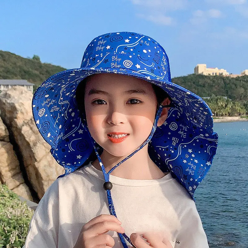 Панама летняя для мальчиков и девочек детская пляжная шапка с широкими полями
