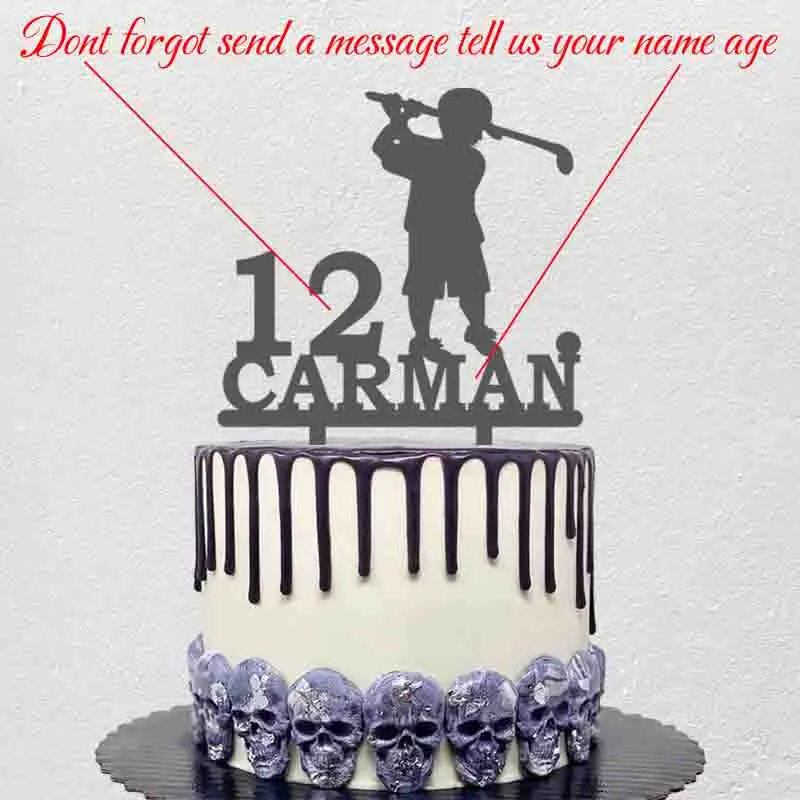 Персонализированный именной крутой Топпер для мальчиков играющих в гольф детей