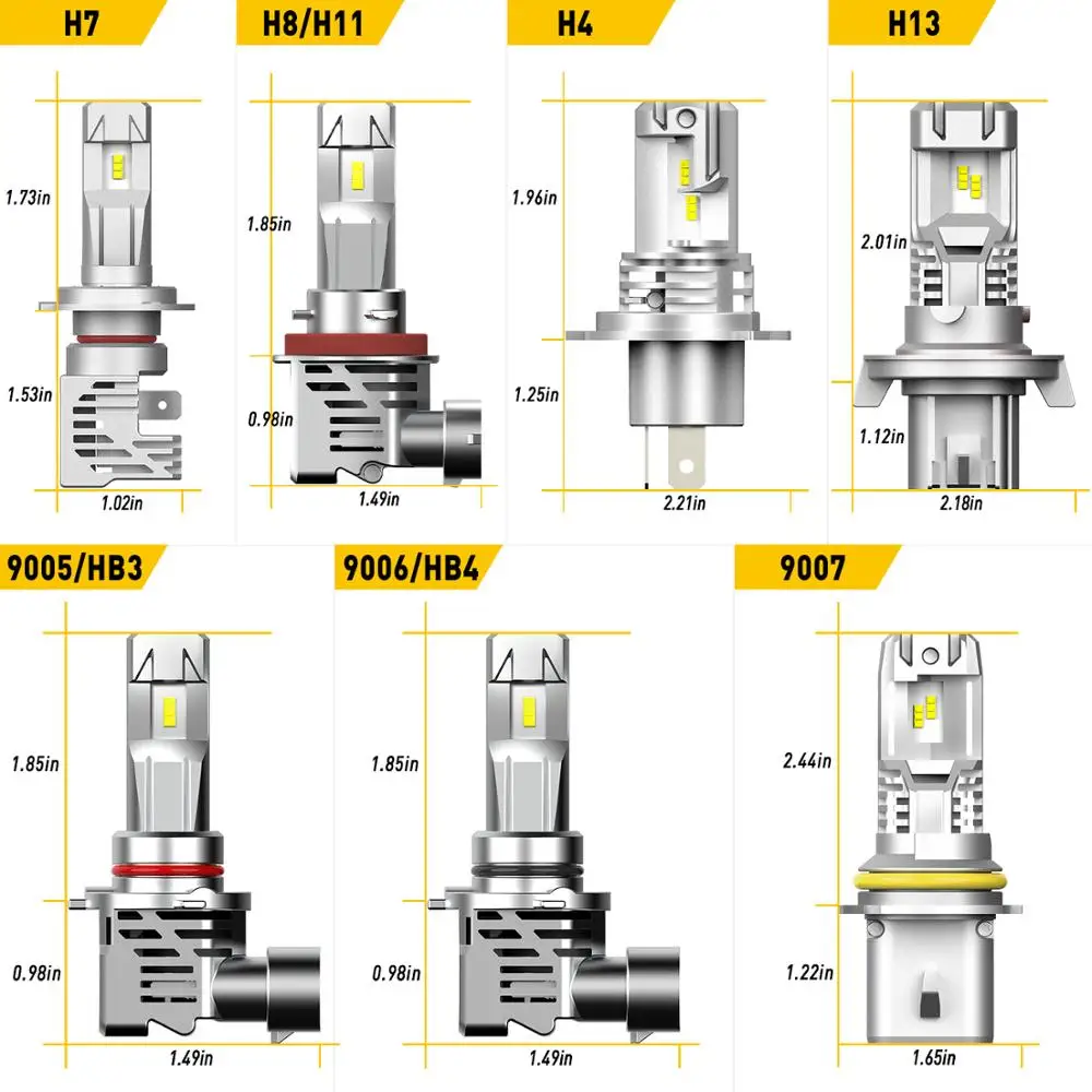 AUXITO 2x 9003 H4 H13 LED Canbus H11 H7 9007 H8 HB3 9005 9006 HB4 Car Headlight Bulb For Honda Civic CR-V Fit HR-V Ridgeline | Автомобили
