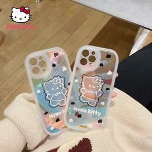 Hello Kitty Laser Full Cover Phone Case for iPhone13 13Pro 13Promax 12 12Pro Max 11 Pro X XS MAX XR 7 8 Plus Cover