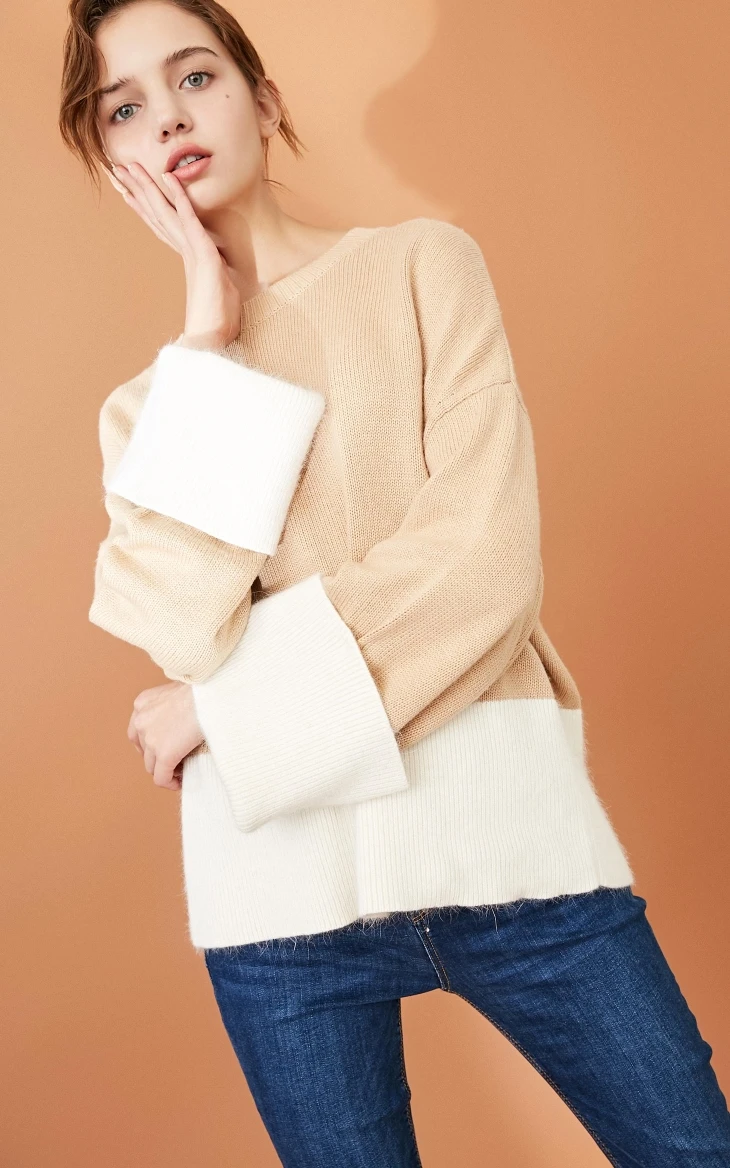 Vero Moda шерстяная вязаная с круглым вырезом из кроличьего меха | 318413578