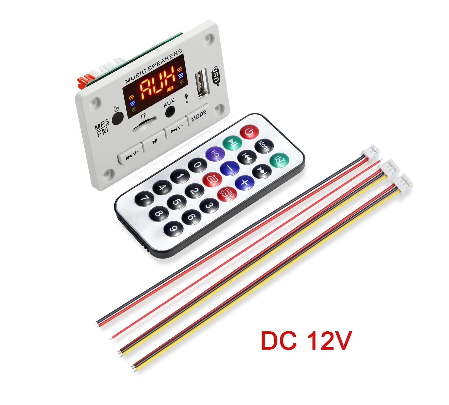5V 12V Bluetooth 5.0 MP3 Decoding Board Module Wireless Car USB Player TF Card Slot FM with Microphone Handsfree control | Электроника