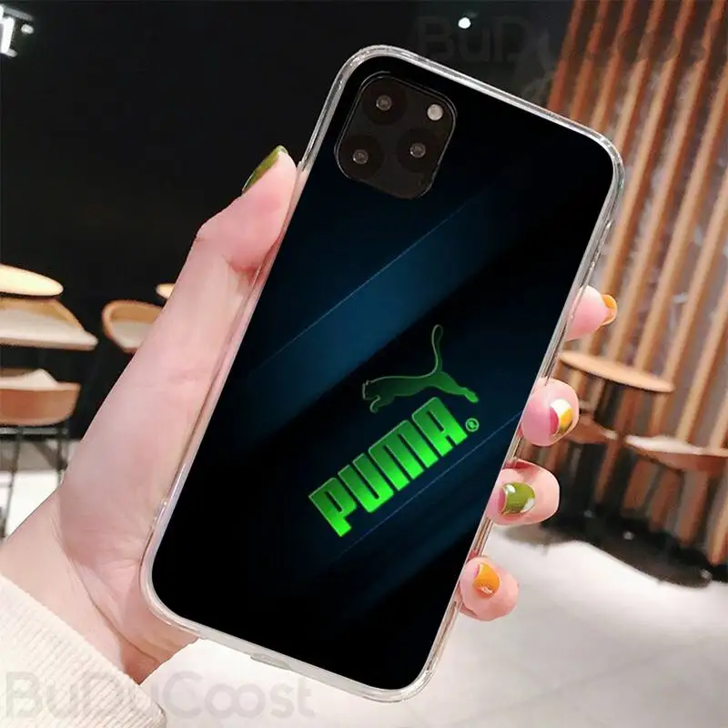 

Diseny Luxury brand Puma Phone Case For iPhone 7 8 Plus X XS Max XR Coque Case For iphone 5s SE 2020 6 6s 11Pro 12