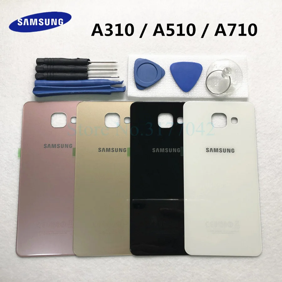 Задний корпус батареи для samsung Galaxy A5 A3 A7 A510 A510F A310 A310F A710 A710F сзади Стекло чехол+ Инструменты