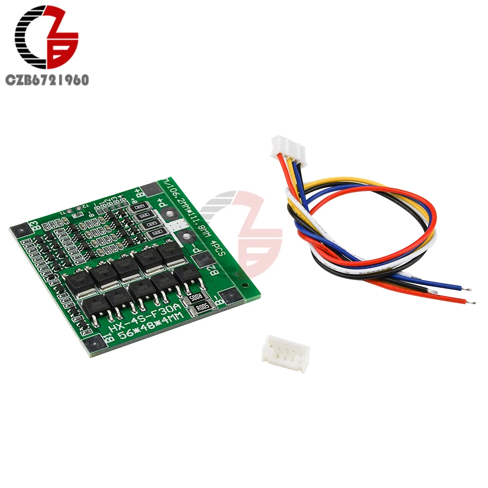 4S 30A 14 8 V литий ионная литиевая батарея 18650 BMS блоки Φ модуль балансировка