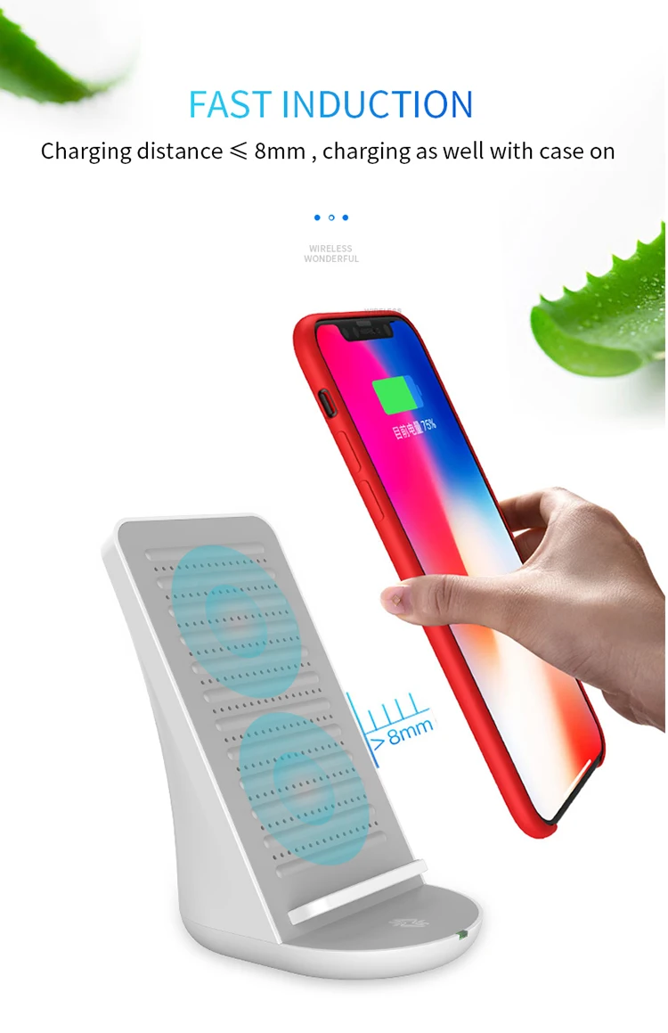 FIMILEF Bluetooth динамик с беспроводным зарядным устройством для быстрой беспроводной зарядки док-станция для iPhone X/8 samsung Note 8 смартфон