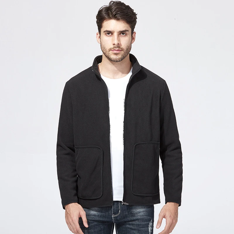 Мужская Флисовая Толстовка с капюшоном и большими карманами на осень/зиму |