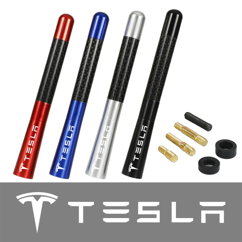 Автомобильная радиоантенна 12 см из углеродного волокна для Tesla model 3 X Y style Roadster