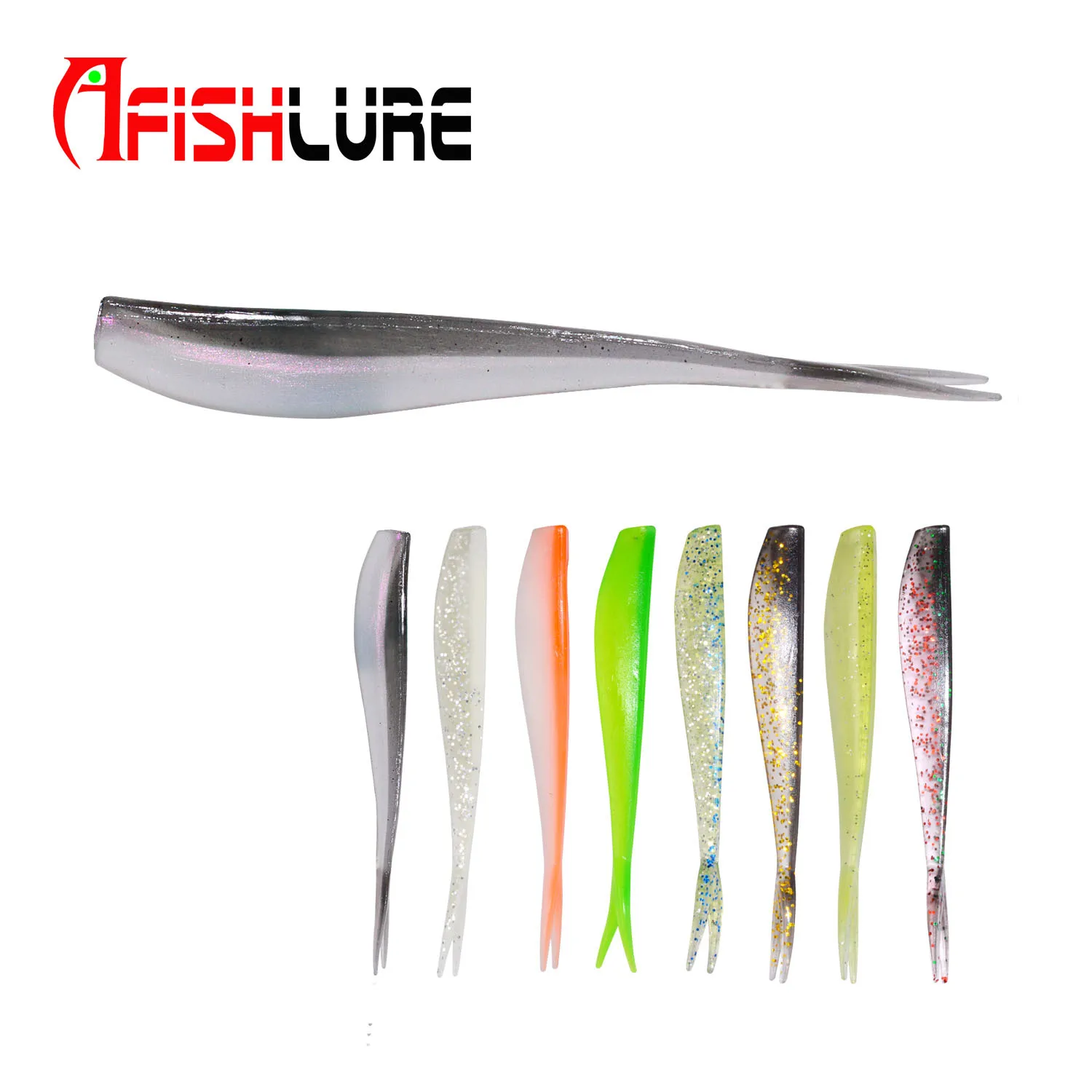 Afishlure 8 шт./пакет 70 мм/1 3 г мягкие приманки Приманка в виде личинок Chatterbait плавающие