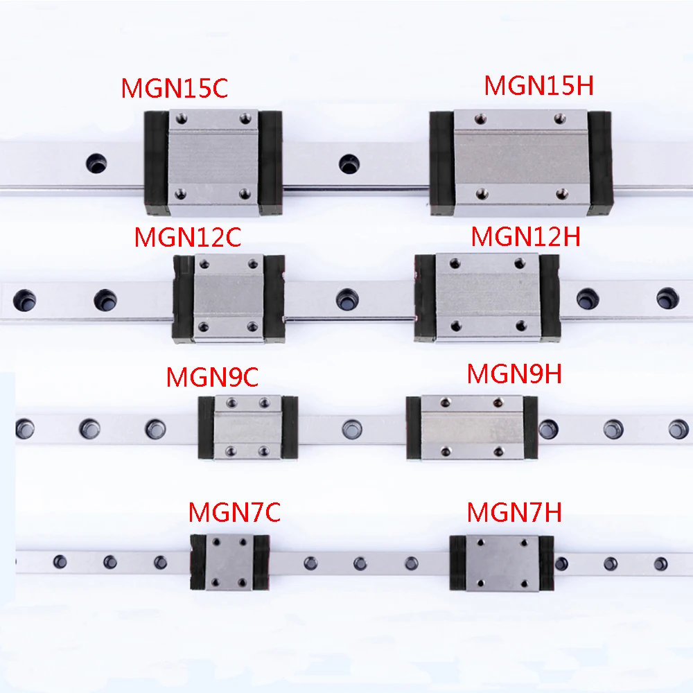 Линейная направляющая MGN7 MGN9 MGN12 MGN15 блок MR7 MR9 MR12 MR15 и длинный или стандартный MGN