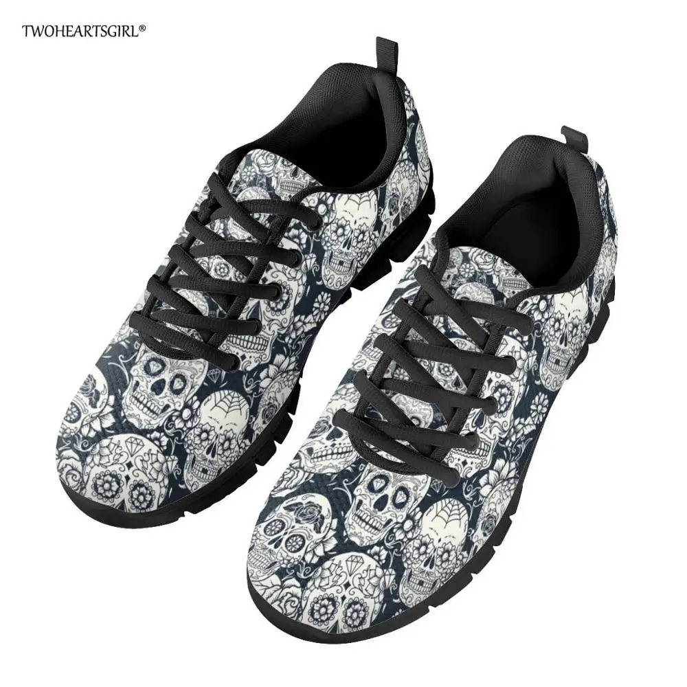 

Twoheartsgirl Sugar Skull Print Vulcanized Shoes for Men Casual Male Mesh Sneakers Breathable Men Flats Tenis Masculino