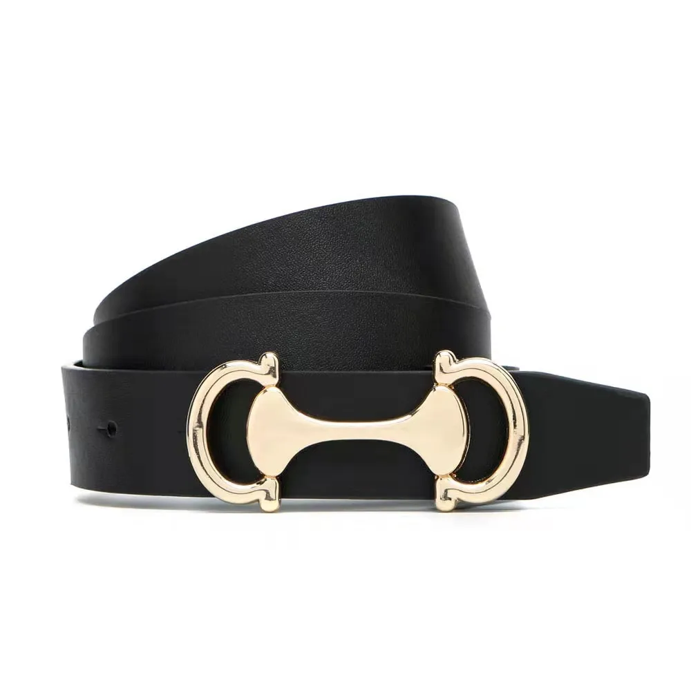 

2021 European and American ladies buckle all-match fashion personality pin buckle belt 1519