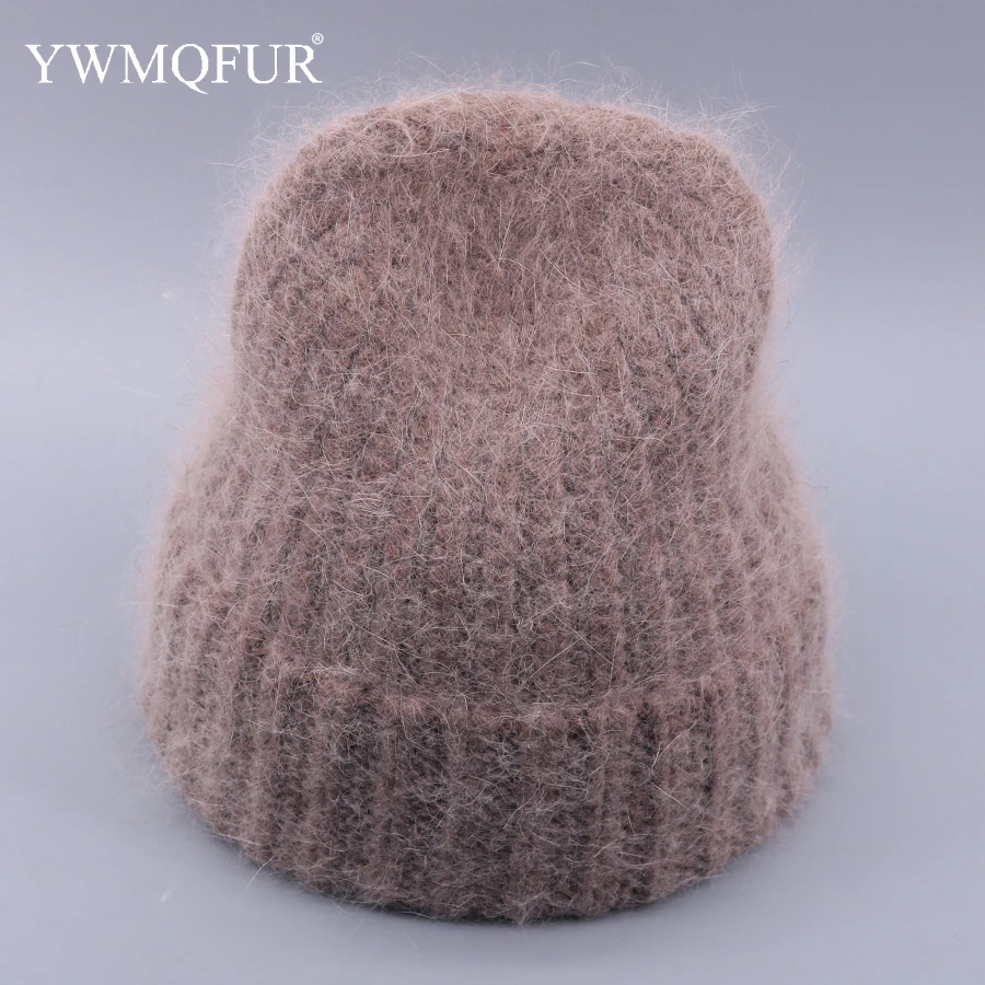 Вязаная шапка маска Шапки Осень Зима Skullies шапки для женщин винтажные кроличьи