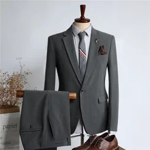 OIMG Suits Men's Professional Groomsmen Korean Groom Wedding Business Formal Jackets Slim Casual Small Suits (4)