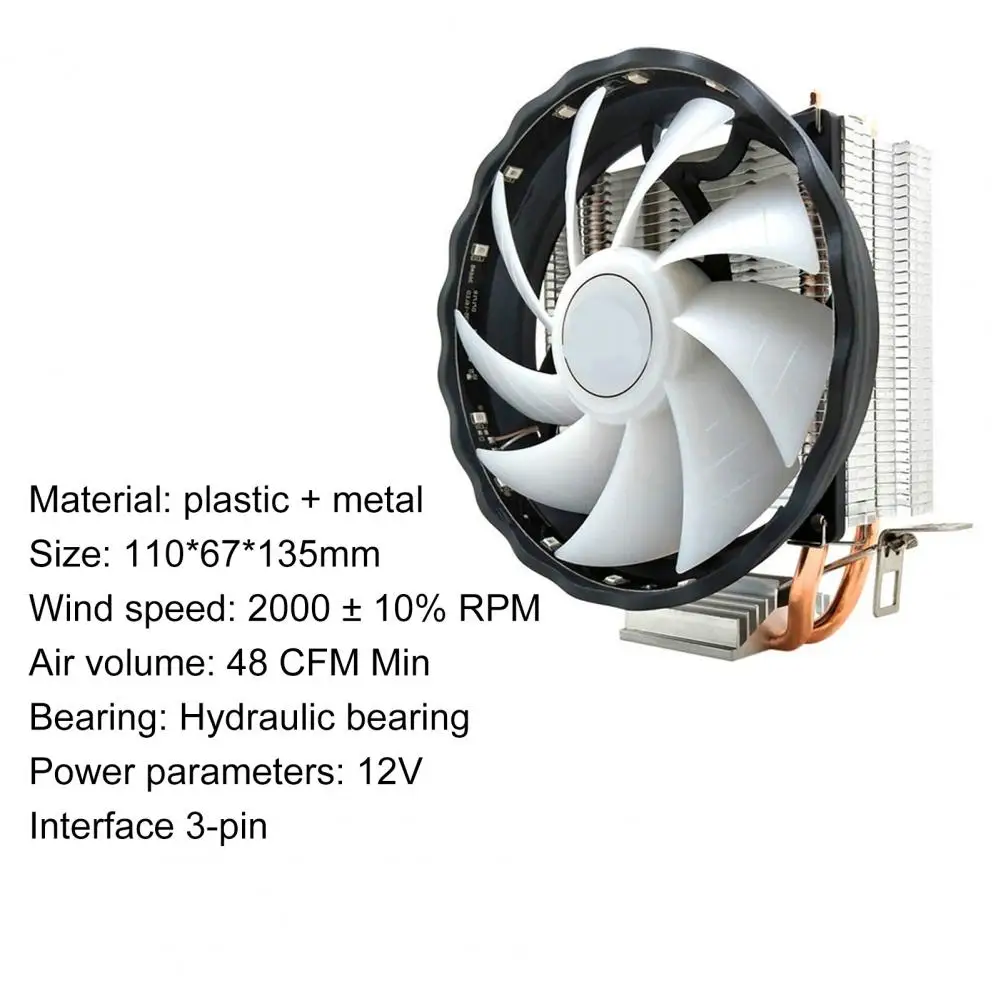 

WX-2 Portable CPU Radiator with Colorful RGB Light Cooling Fan for Desktop Computer