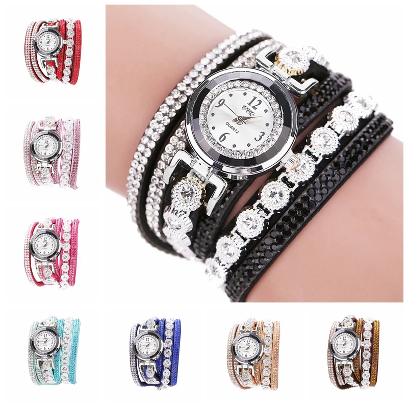 Модные кварцевые часы женские с кожаным браслетом винтажные блестящие