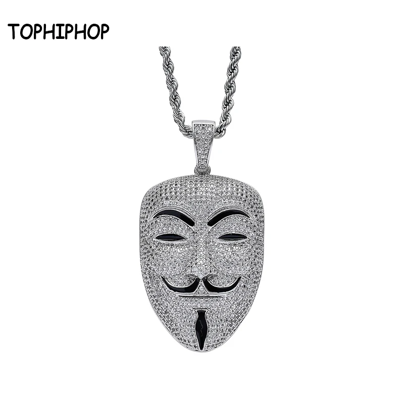 Ожерелье с кулоном в виде маски персонажа из американского фильма V Вендетта