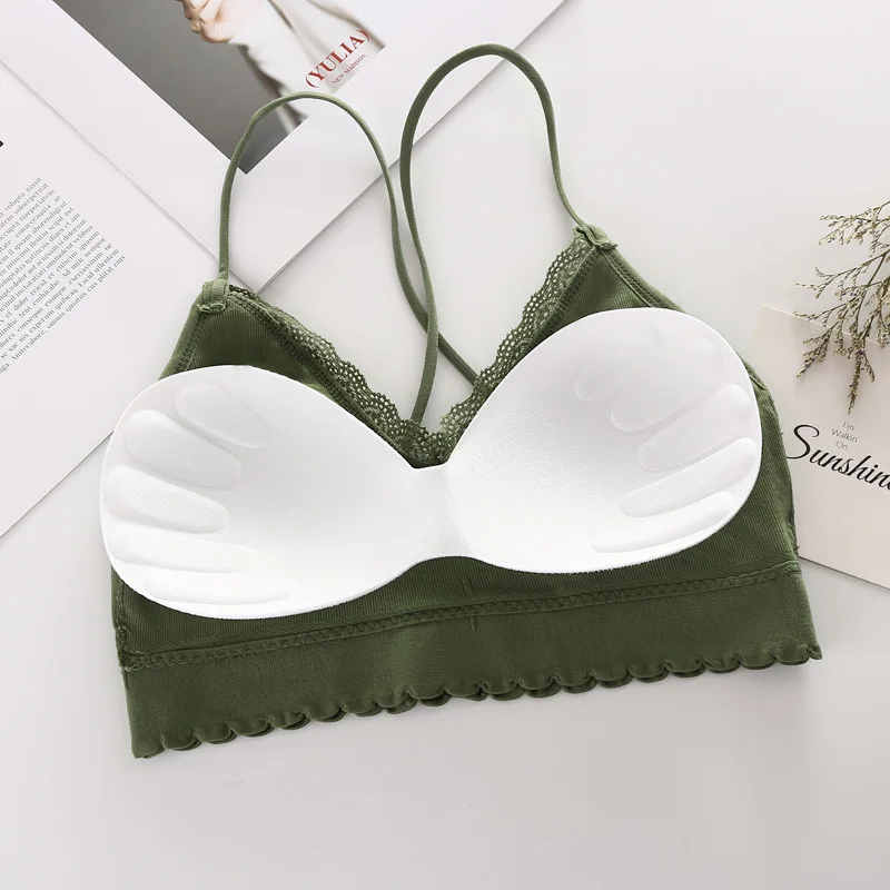 Кружевной топ Бюстгальтер без рукавов с V образным вырезом женские майки