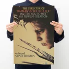 Постер из крафтовой бумаги в стиле ретро с ножницами и изображением Эдварда