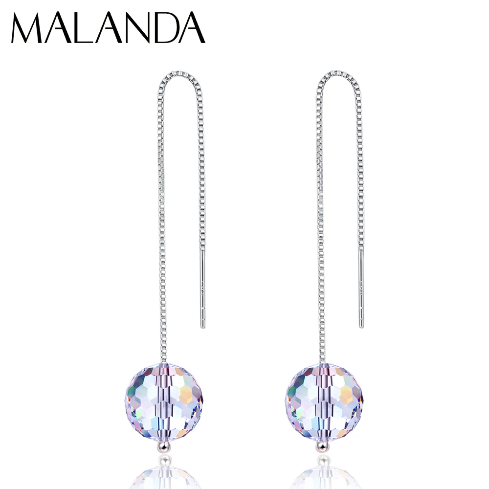 Серьги подвески с кристаллами Сваровски женские висячие ювелирные украшения для