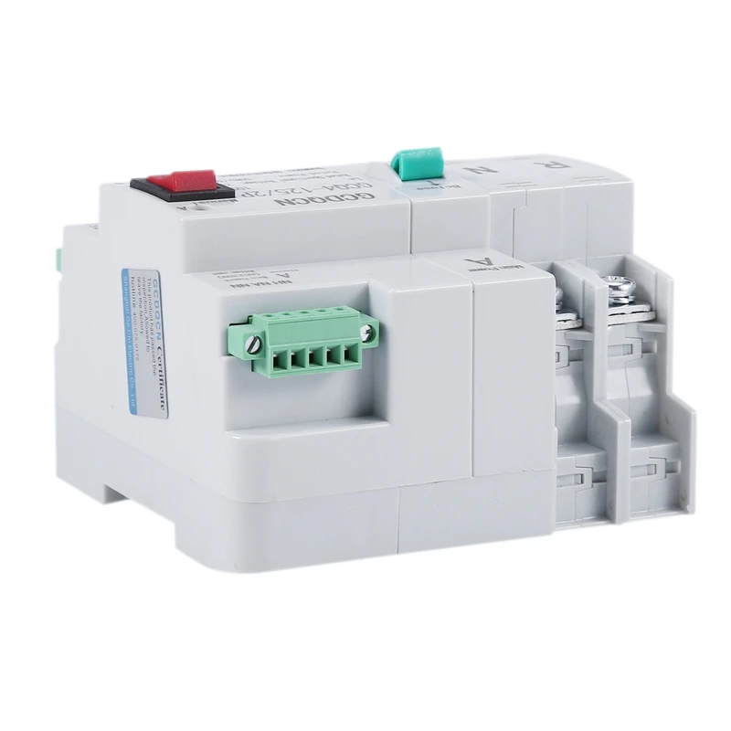 

NEW-Dual-Power Automatic Transfer Switch 2P 100A Household 35mm Rail Installation