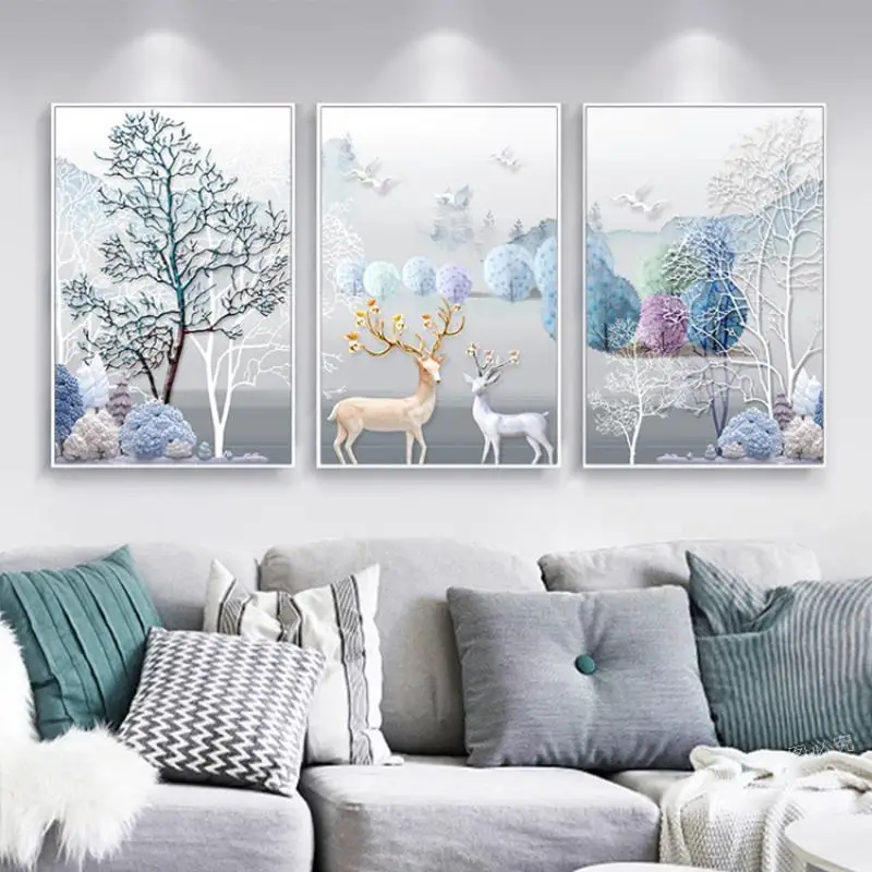 3 шт./компл. новый стиль вышивка крестиком линия большое богатство Лось