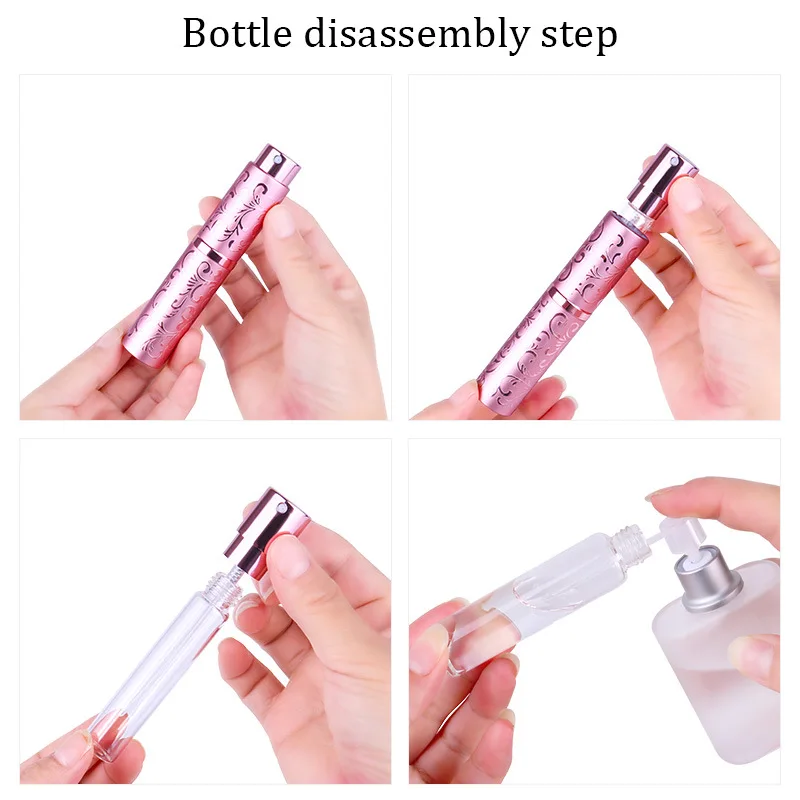 Многоразовый флакон для духов с ротанговым узором 10 мл портативный вращающийся