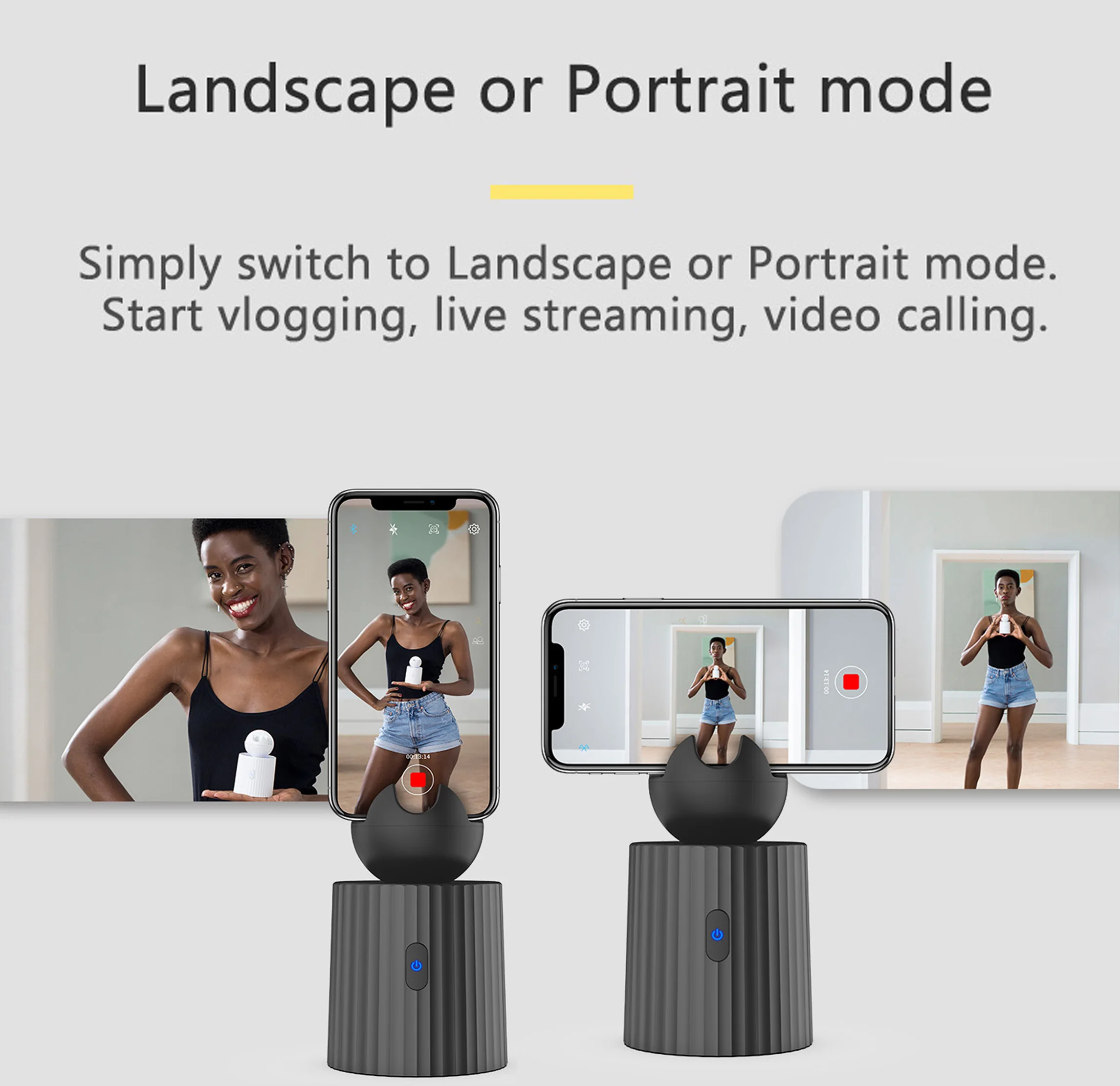 Rechargeable Smart Portable Selfie Stick 360°Rotation Auto Face Object Tracking Camera Tripod Holder Shooting Phone Mount | Электроника