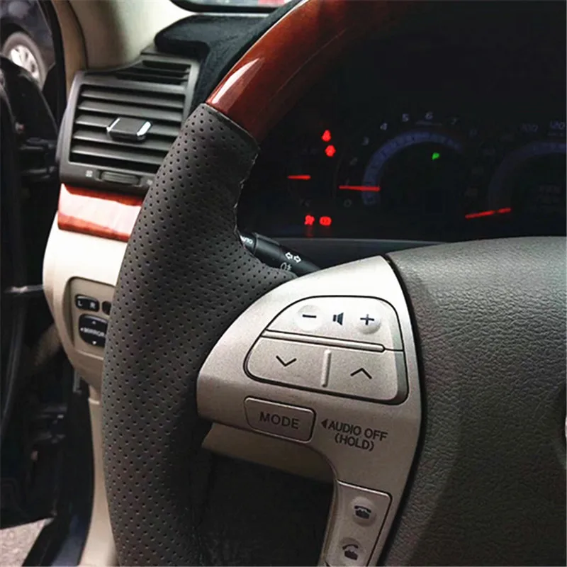 Чехлы на руль для Toyota Highlander Camry оплетка из воловьей и красной кожи Ручное шитье