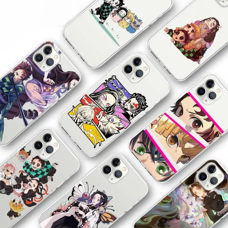 

Demon Slayer Anime Cartoon Phone Case Transparent For iPhone 13 12 11 X XR XS Pro Max Mini 6 6s 7 8 Plus SE Shell Cover Coque