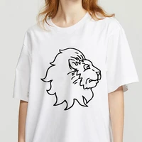 summer new funny cartoon lion t shirt printed chic harajuku o neck casual retro top womens fashion tees short sleeve